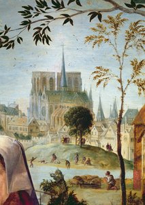 Shepherd with flock and bathers in the River Seine (detail)